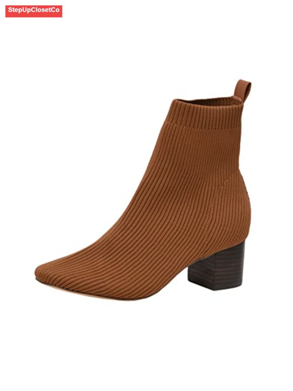 Cushionaire Neely Sock Booties Women Knit Block Heel Ankle Boots Memory Foam